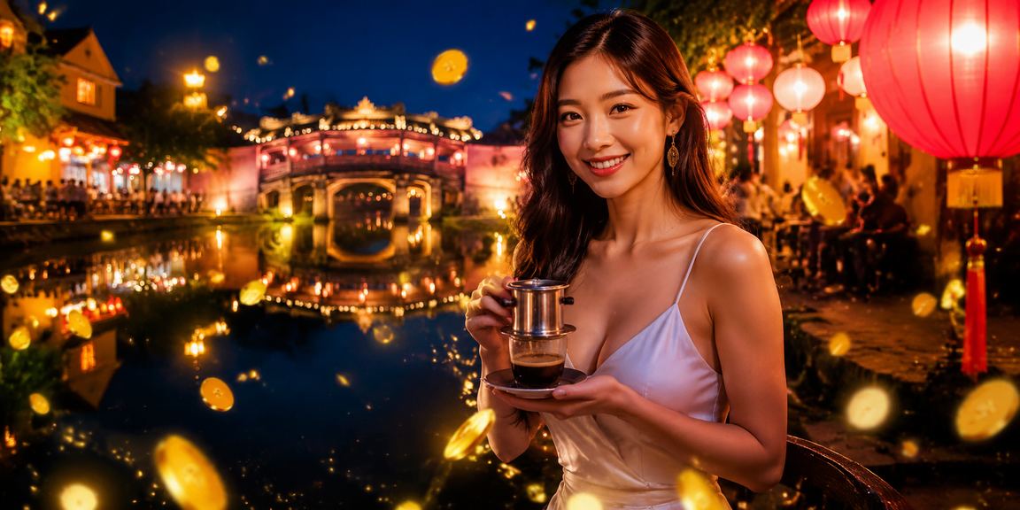 Người chơi xem kèo cá cược tại quán cà phê Hội An vào buổi tối
