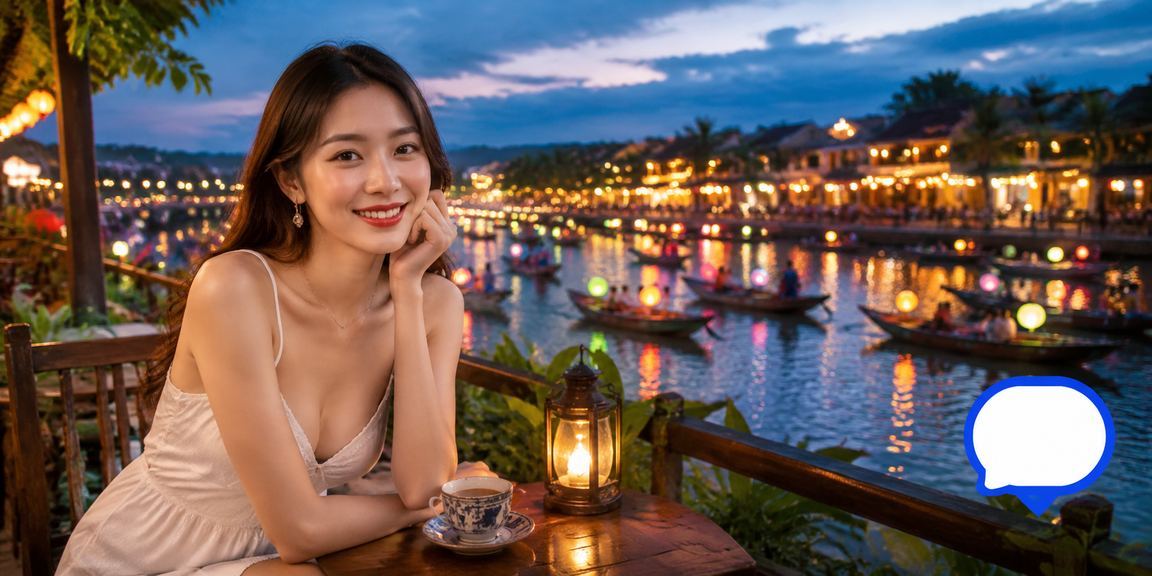 Không khí thưởng thức cà phê và trò chơi trực tuyến tại phố cổ Hội An